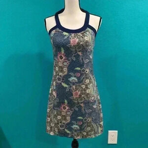 Prana Cantine dress in blue paisley pattern